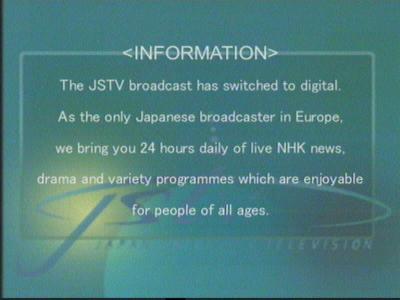 Fréquence JSTV - Japan Satellite TV channel sur le satellite Hot Bird 13E (13.0°E) - تردد قناة