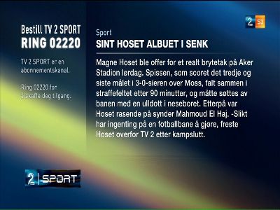 Fréquence TV 2 Sport 2 HD sur le satellite Thor 6 (0.8°W)